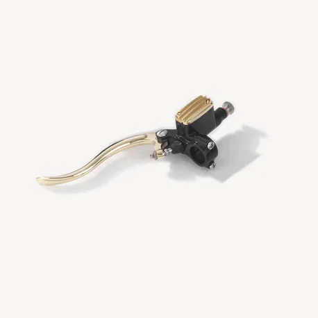14MM CLUTCH MASTER CYLINDER IN BLACK ALUMINUM AND POLISHED BRASS