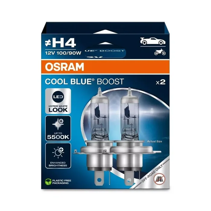 Ampoule OSRAM Cool Blue Boost H4 12V/100/90W – X2