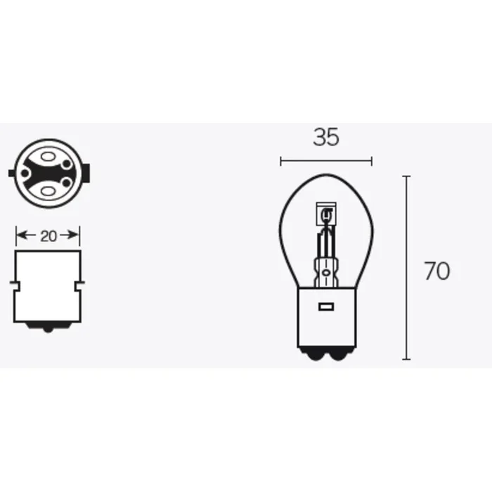 Ampoule TECNIUM B35 12V 35/35W – x10