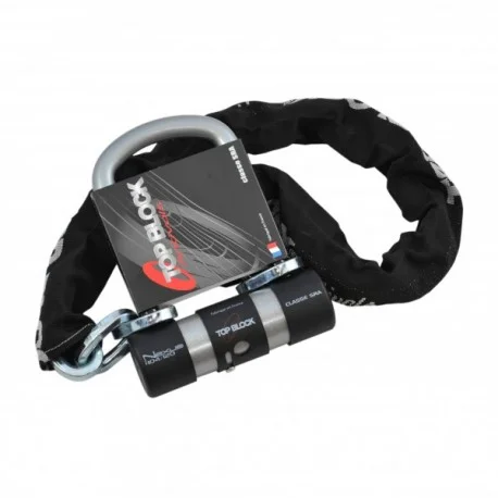 Antivol moto TOP BLOCK NEXUS 104/120C homologue classe SRA avec chaine