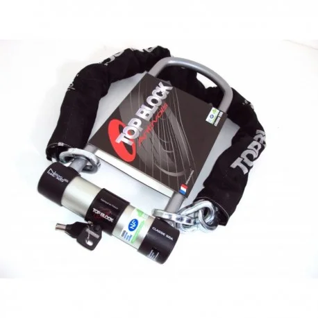 Antivol moto TOP BLOCK NEXUS 124/270 homologue classe SRA avec chaine