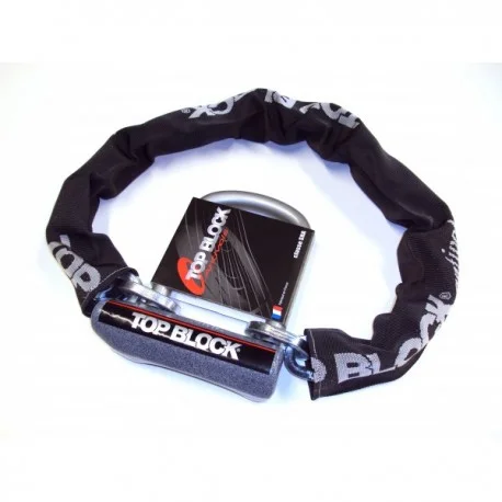 Antivol moto TOP BLOCK SILVER 120C homologue classe SRA avec chaine