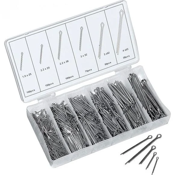 Assortiment de goupilles HI-Q TOOLS fendues (555 pièces) Universel Ref : HIQ0012 / 5526611155007070