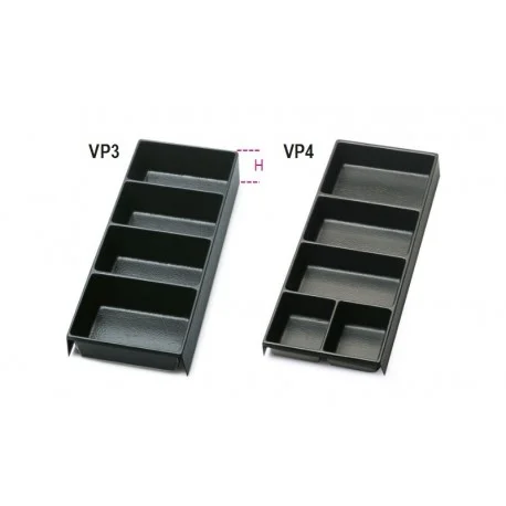 Bacs de rangement compartimentes BETA plastique pour servantes/coffres/chariots