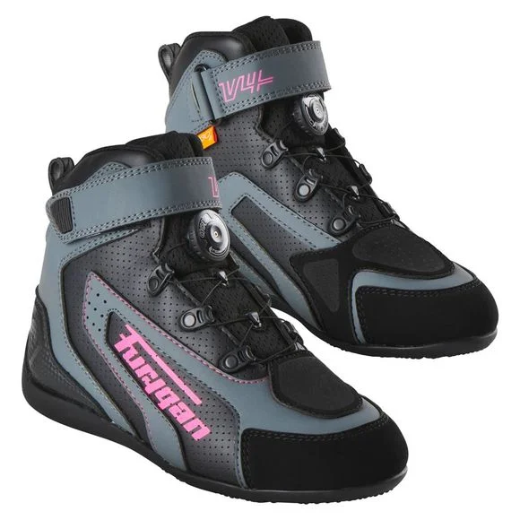 Baskets Furygan V4 EASY LADY D3O® VENTED – Noir / Rose Ref : FU1312