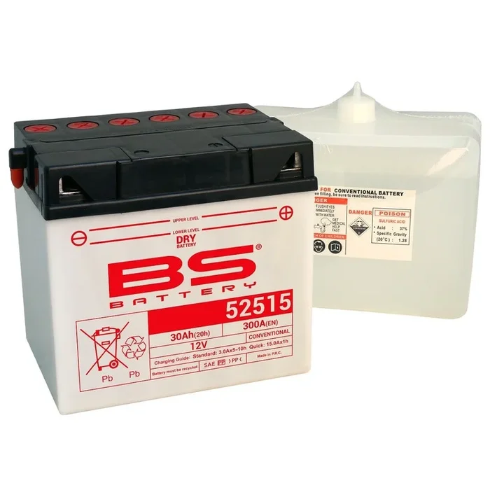Batterie BS BATTERY conventionnelle avec pack acide – 52515 (B60N30L-A)