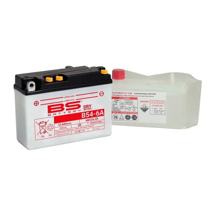 Batterie BS BATTERY conventionnelle avec pack acide – 6N12A-2D (B54-6A)