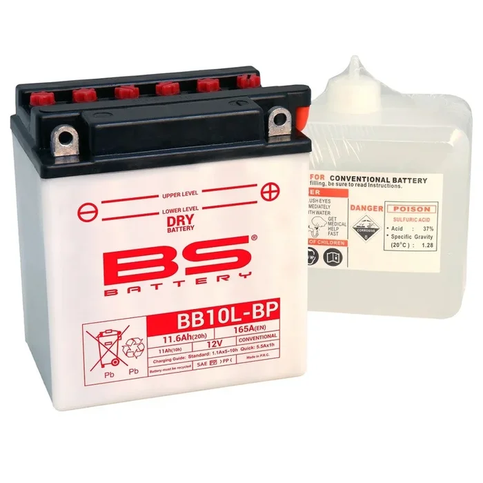 Batterie BS BATTERY Haute-performance avec pack acide – BB10L-BP