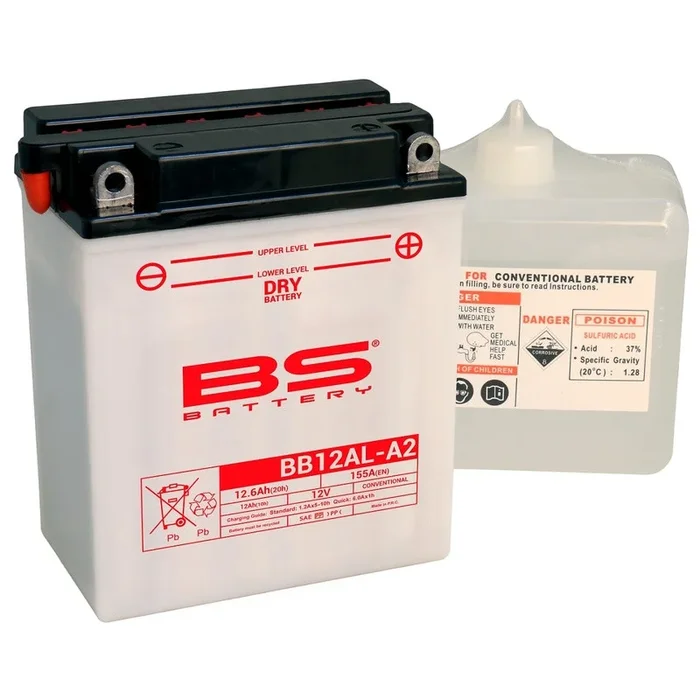 Batterie BS BATTERY Haute-performance avec pack acide – BB12AL-A2