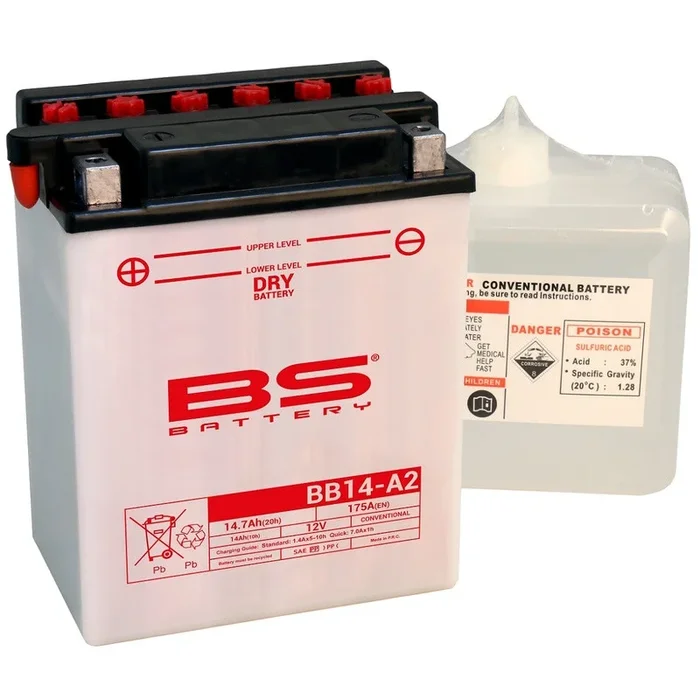 Batterie BS BATTERY Haute-performance avec pack acide – BB14A-A2