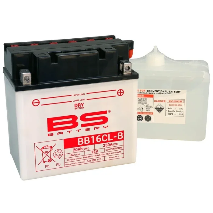 Batterie BS BATTERY Haute-performance avec pack acide – BB16CL-B