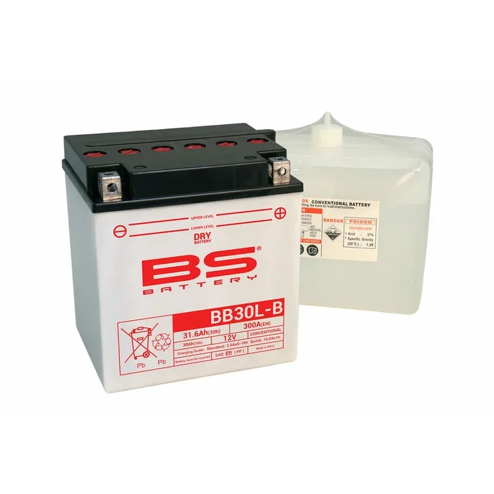 Batterie BS BATTERY Haute-performance avec pack acide – BB30L-B