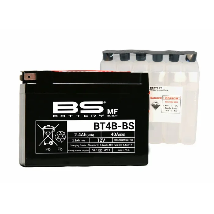 Batterie BS BATTERY sans entretien avec pack acide – BT4B