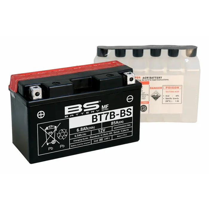 Batterie BS BATTERY sans entretien avec pack acide – BT7B