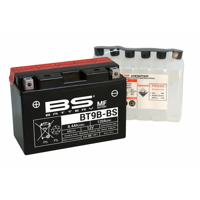 Batterie BS BATTERY sans entretien avec pack acide – BT9B
