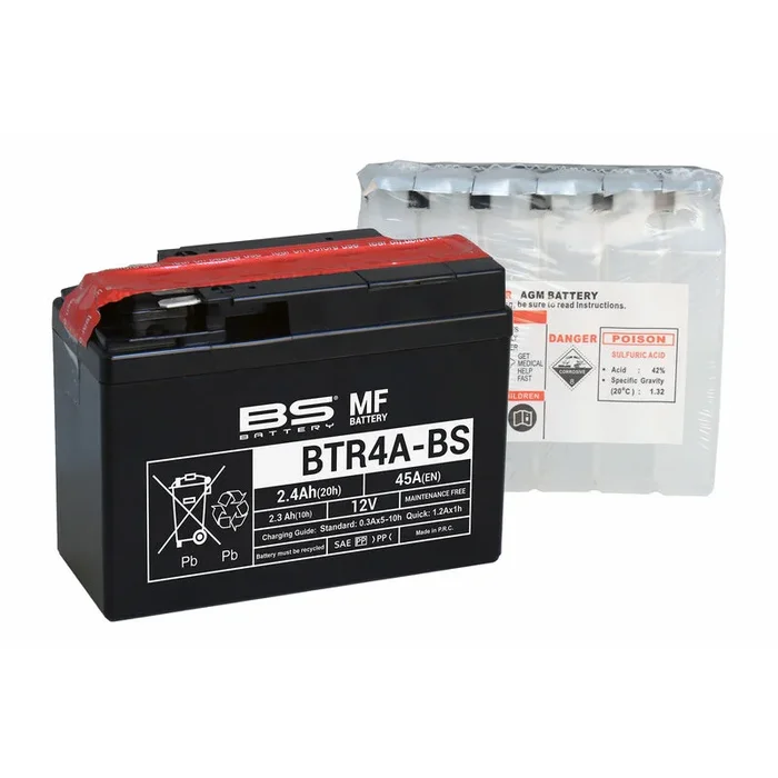 Batterie BS BATTERY sans entretien avec pack acide – BTR4A