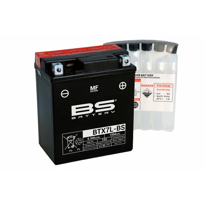 Batterie BS BATTERY sans entretien avec pack acide – BTX7L