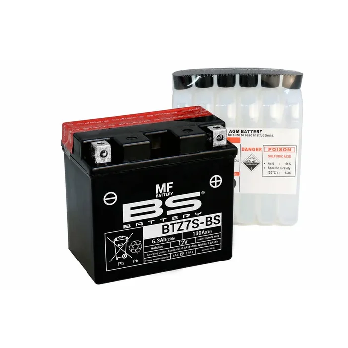 Batterie BS BATTERY sans entretien avec pack acide – BTZ7S-BS