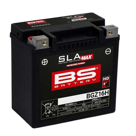 Batterie BS Battery SLA MAX BGZ16H (FA) ferme Type Acide Sans entretien/prête à l’emploi Ref : BSB0009 / 1125737