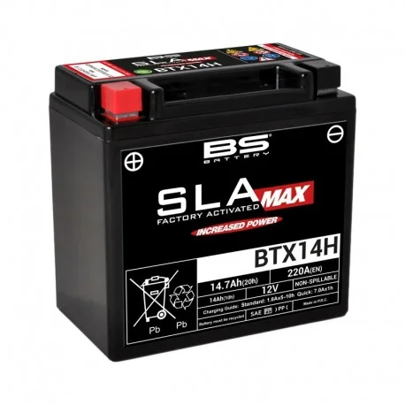 Batterie BS BATTERY SLA Max sans entretien active usine YTX14H-BS BTX14H