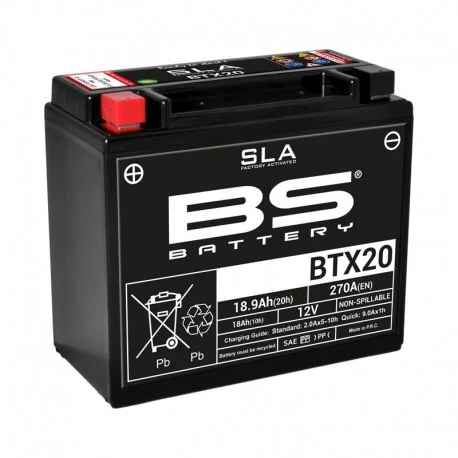 Batterie BS BATTERY SLA sans entretien active d’usine YTX20-BS BTX20