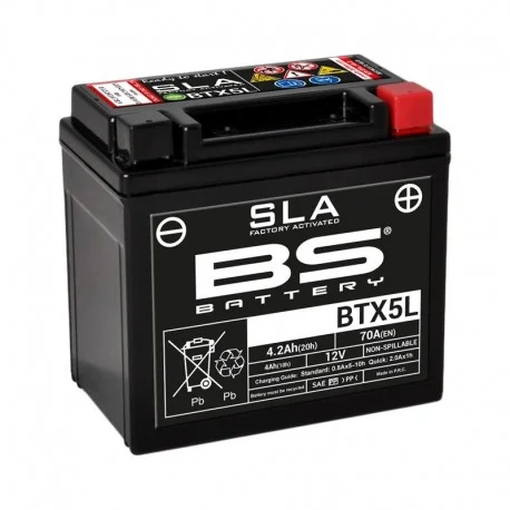 Batterie BS BATTERY SLA sans entretien active usine YTX5L-BS BTX5L