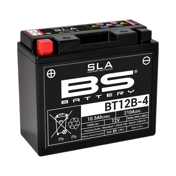Batterie BS Battery SLA YT12B-4/BT12B-4 ferme Type Acide Sans entretien/prête à l’emploi Ref : 321788 / 1080658