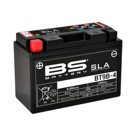 Batterie BS Battery SLA YT9B-4/BT9B-4 ferme Type Acide Sans entretien/prête à l’emploi Ref : 321794 / 1080657