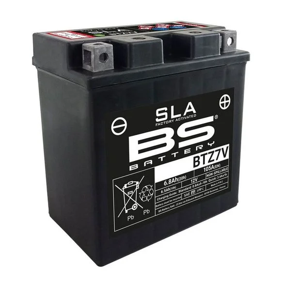Batterie BS Battery YTZ7V/BTZ7V ferme Type Acide Sans entretien/prête à l’emploi Ref : 300912 / 1109529