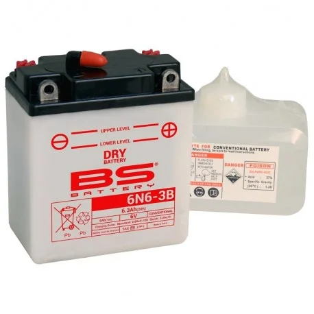Batterie moto BS BATTERY 6 volts Renforcee 6N6-3B