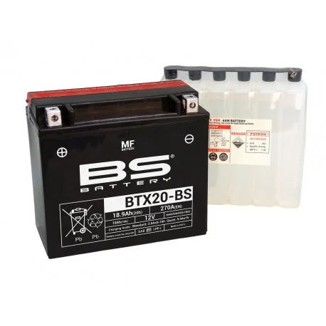 Batterie moto BS BATTERY Haute-performance 12 Volts Sans entretien YTX20-BS BTX20-BS