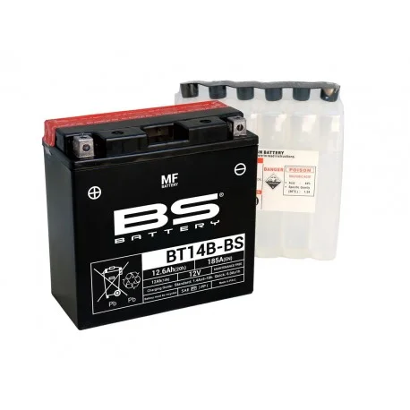 Batterie moto BS BATTERY Haute-performance 12 Volts YT14B-BS BT14B