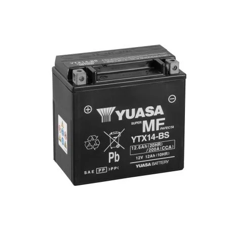 Batterie moto YUASA sans entretien YTX14-BS