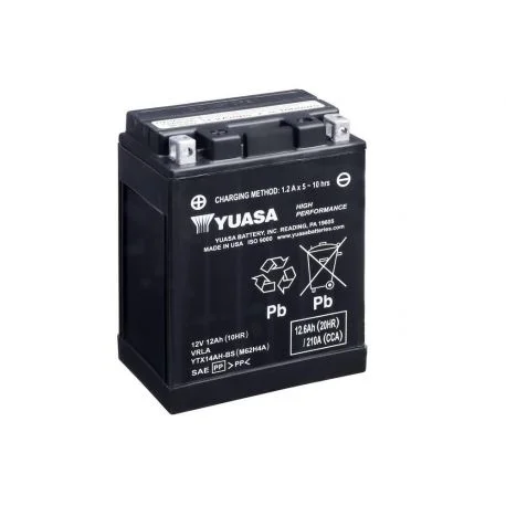Batterie moto YUASA sans entretien YTX14AH-BS