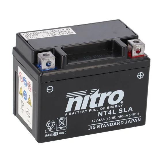 Batterie Nitro NT4L SLA FERME TYPE ACIDE SANS ENTRETIEN/PRÊTE À L’EMPLOI Ref : NT4L SLA
