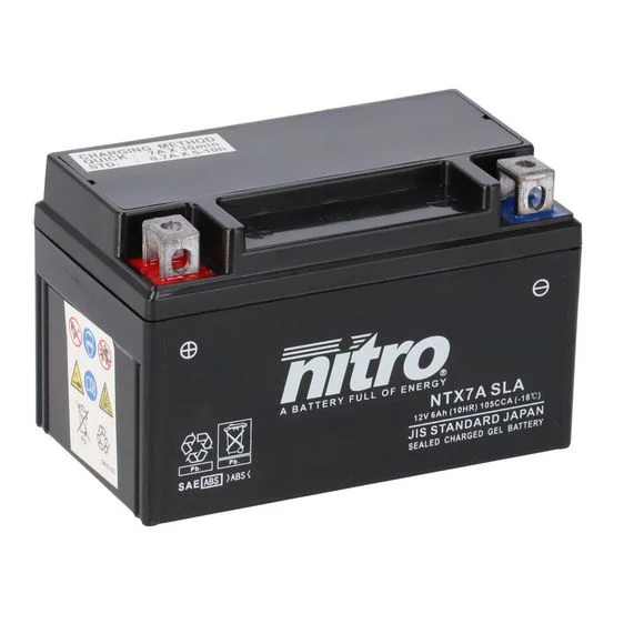 Batterie Nitro NTX7A SLA FERME TYPE ACIDE SANS ENTRETIEN/PRÊTE À L’EMPLOI Ref : NTX7A SLA