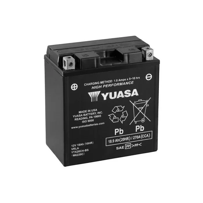 Batterie YUASA sans entretien avec pack acide – YTX20CH-BS