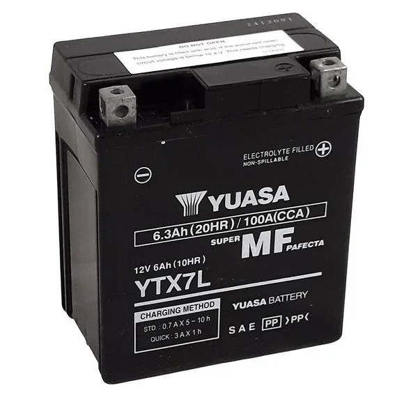 Batterie Yuasa YTX7L -Y- ferme Type Acide Sans entretien Ref : YTX7L -Y-