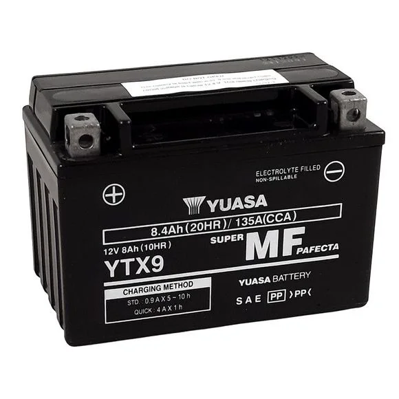 Batterie Yuasa YTX9 -Y- FERME TYPE ACIDE SANS ENTRETIEN Ref : YTX9 -Y-