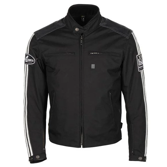 Blouson Helstons ACE TISSU-CUIR – Noir Ref : HS0914