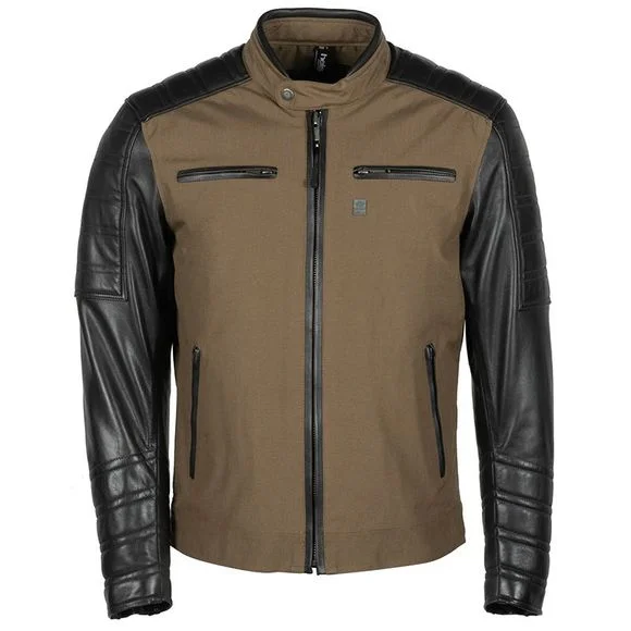 Blouson Helstons CRUISER TISSU-CUIR – Vert Ref : HS0915
