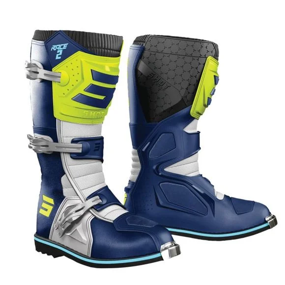 Bottes cross Shot RACE 2 2024 – Bleu / Jaune Ref : SO2229-C47060