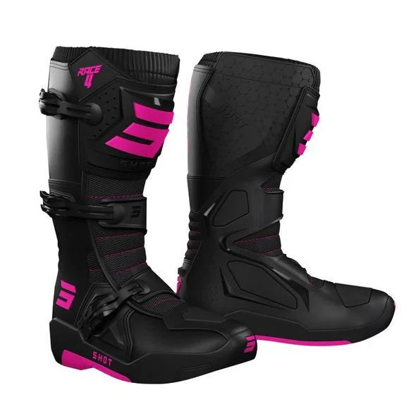 Bottes cross Shot RACE 4 – BLACK PINK 2023 – Noir / Rose Ref : SO2223