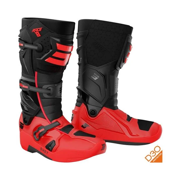 Bottes cross Shot RACE 8 2024 – Noir / Rouge Ref : SO2445-C145
