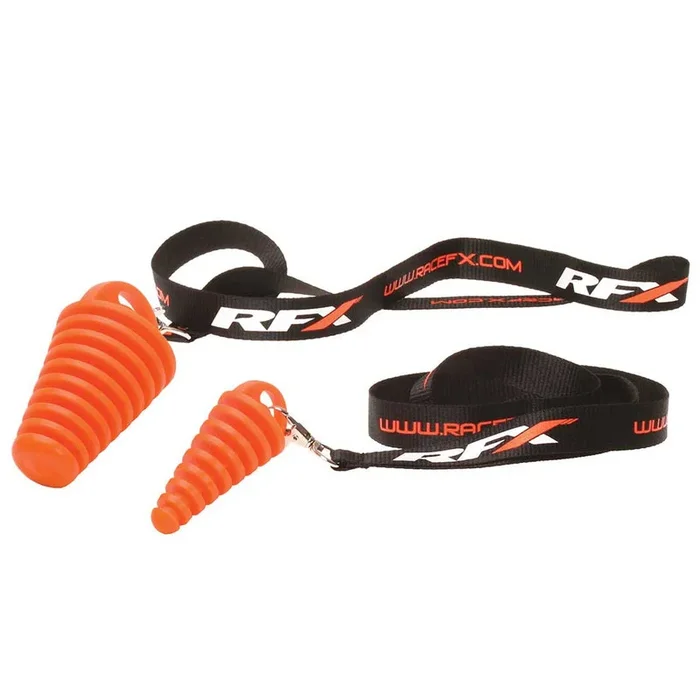 Bouchon de pot d’échappement 2 temps RFX Race avec lanière – orange