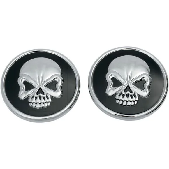 Bouchon de réservoir Drag Specialties Skull ventilé et non ventilé – Gris Ref : DRG0221 / 07030524