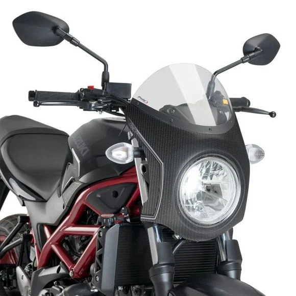 Bulle Puig RETRO – SEMI CARENAGE Carbone – GrisSUZUKI 650 SV 650 ABS – 2016 – 2025Ref : 3170