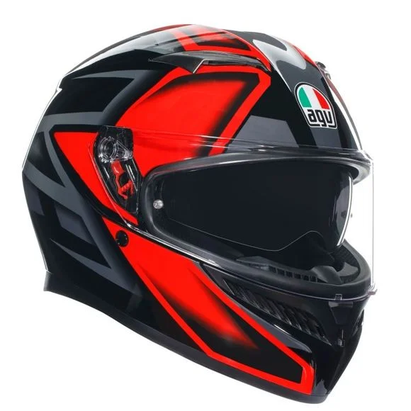 Casque AGV K3 – COMPOUND – Noir / Rouge Ref : AG1018