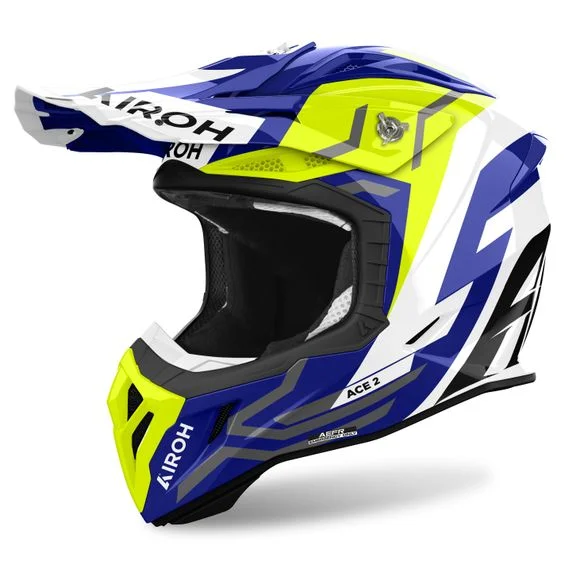 Casque cross Airoh AVIATOR ACE 2 – GROUND 2024 – Jaune / Noir Ref : AR1346