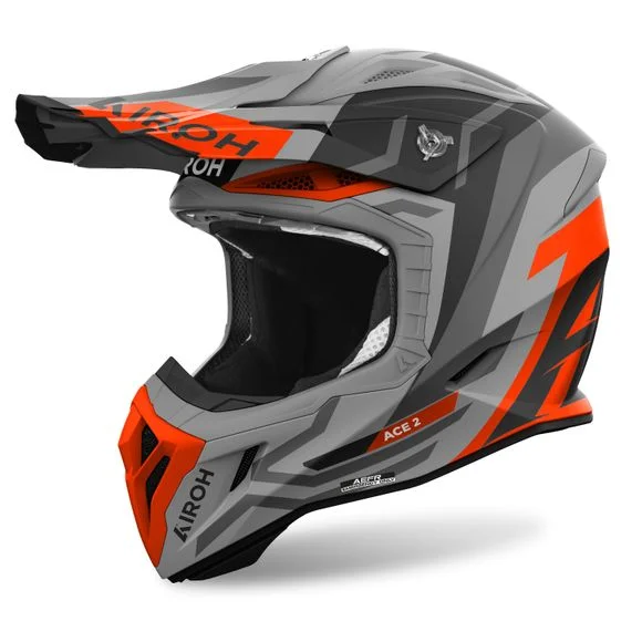 Casque cross Airoh AVIATOR ACE 2 – GROUND 2024 – Orange / Noir Ref : AR1347